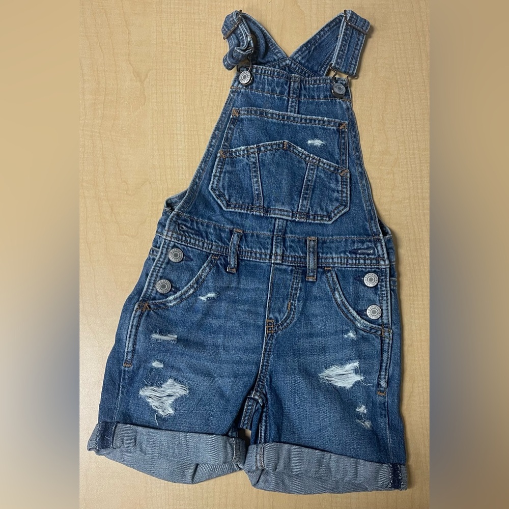 NWT Gap Girls Denim Overall shorts Regular Wash sizes-XL 12, XS 4/5